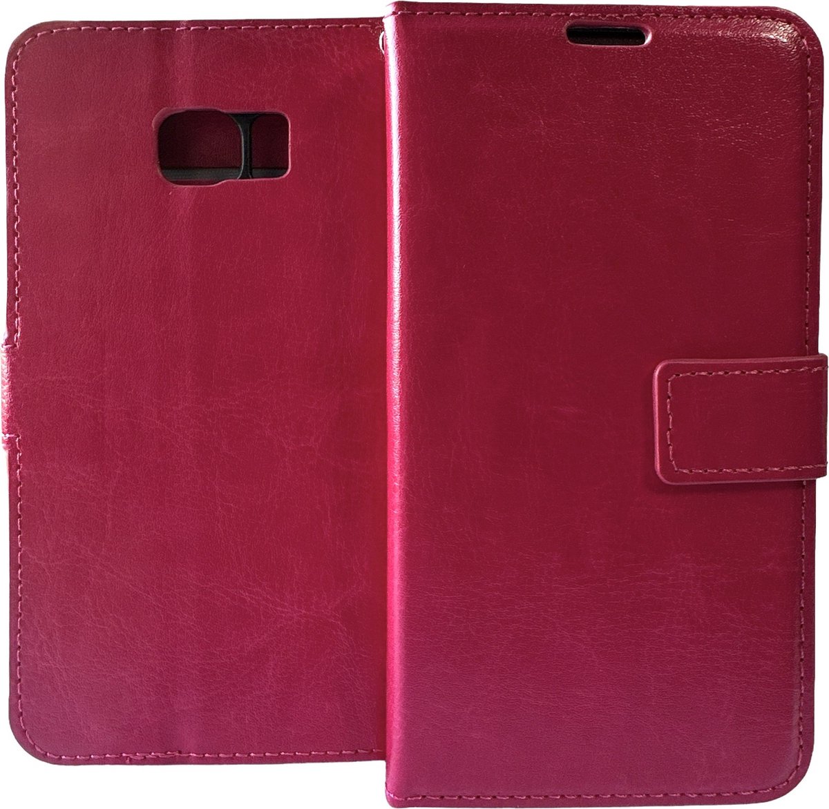 Portemonnee Book Case Hoesje Geschikt voor: Samsung Galaxy S6 Edge Plus - Roze