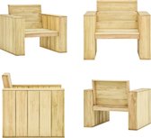 vidaXL Tuinstoel 89x76x76 cm geïmpregneerd grenenhout - Tuinstoel - Tuinstoelen - Buitenstoel - Buitenstoelen