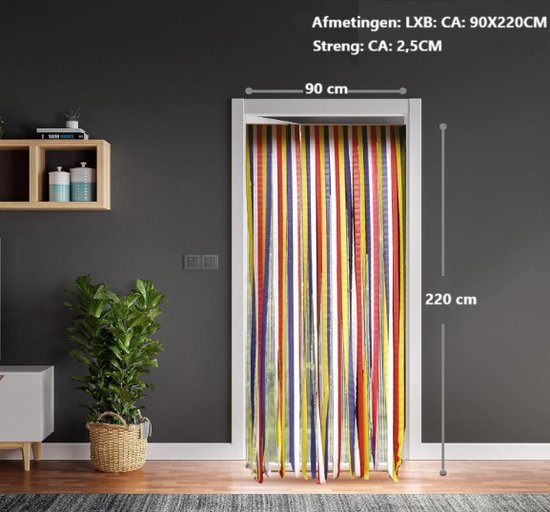 Vliegengordijn - Deurgordijn - Multicolor - 90X200 CM van Merkloos — afbeelding 4