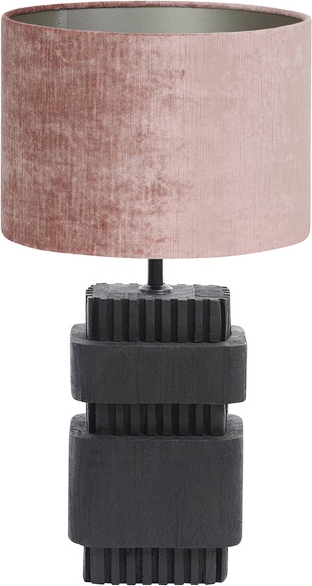 Light and Living tafellamp - roze - hout - SS102612