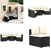 vidaXL 7-delige Loungeset met kussens poly rattan zwart - Tuinset - Tuinsets - Loungeset - Loungesets