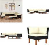 vidaXL 12-delige Loungeset met kussens poly rattan zwart - Tuinstoel - Tuinstoelen - Loungestoel - Loungestoelen
