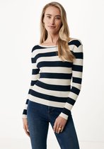 Bold Striped Knit Trui Dames - Navy - Maat L