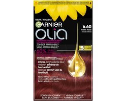 Garnier Olia Intens Rood 6.60 - Permanente Haarkleuring Zonder Ammoniak - Kleurcrème op basis van 60% oliën - Haarverf