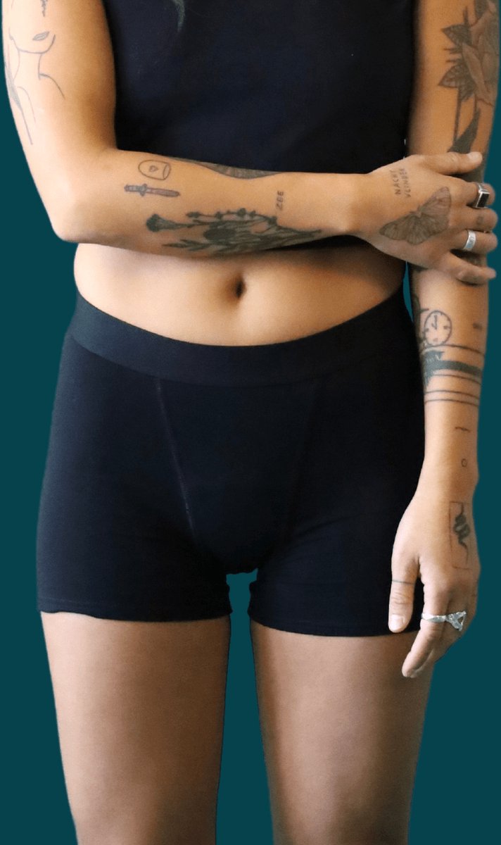 Menstruatie Ondergoed Lotties Period - Boxershort XXS - Zwart - Duurzaam menstrueren - Mid-Taille - Geniet van volledige bescherming tijdens je menstruatieperiode met Lotties Period menstruatie ondergoed.