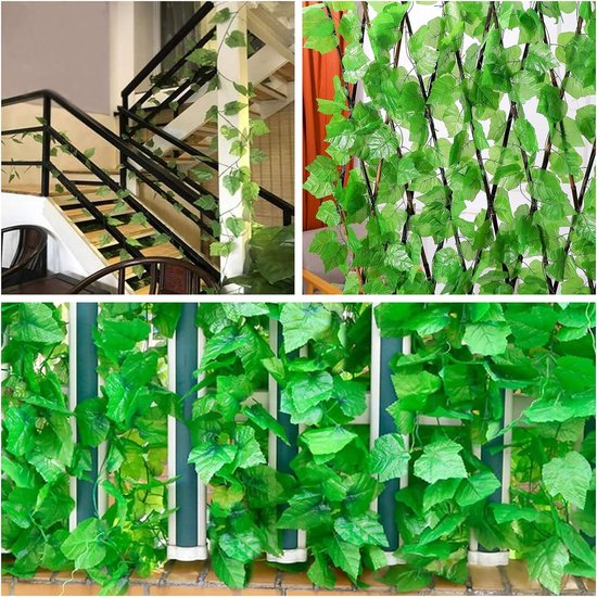 Eucalyptus slinger, 2 stuks 1,8 m kunstslingers eucalyptus met witte babyadebloemen, hangende groene bladeren slinger, kunstslinger, eucalyptus, decoratie voor bruiloften en feesten