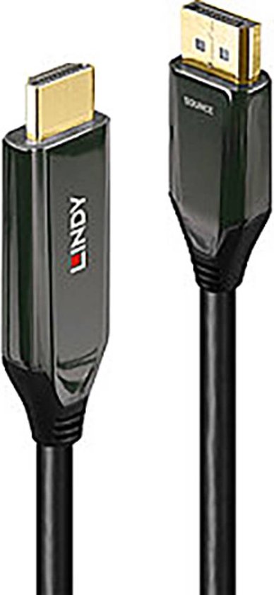 LINDY 40932 DisplayPort-kabel DisplayPort / HDMI Adapterkabel DisplayPort-stekker, HDMI-A-stekker 3.00 m Zwart