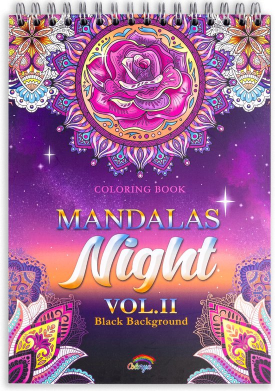 Colorya Mandala Night Edition Vol.II – A4 – Kleurboek voor Volwassenen – Anti Stress Zen Kleurplaten Mandala’s – Kleurboek – Bezieling voor Volwassenen