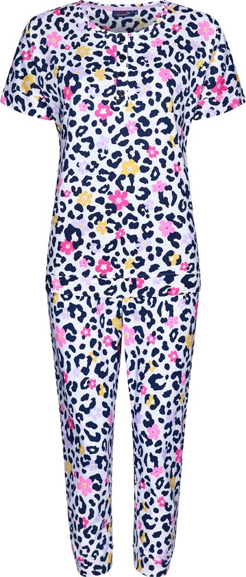 Rebelle Dames Pyjamaset Wild Flower - Wit/Multi - Organisch Katoen - Maat 46