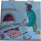 Set 5 pizzadozen karton - Pizzadoos 30x30cm Pizzabakker groen shirt