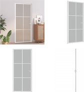 vidaXL Binnendeur 93x201-5 cm matglas en aluminium wit - Binnendeur - Binnendeuren - Deur - Deuren