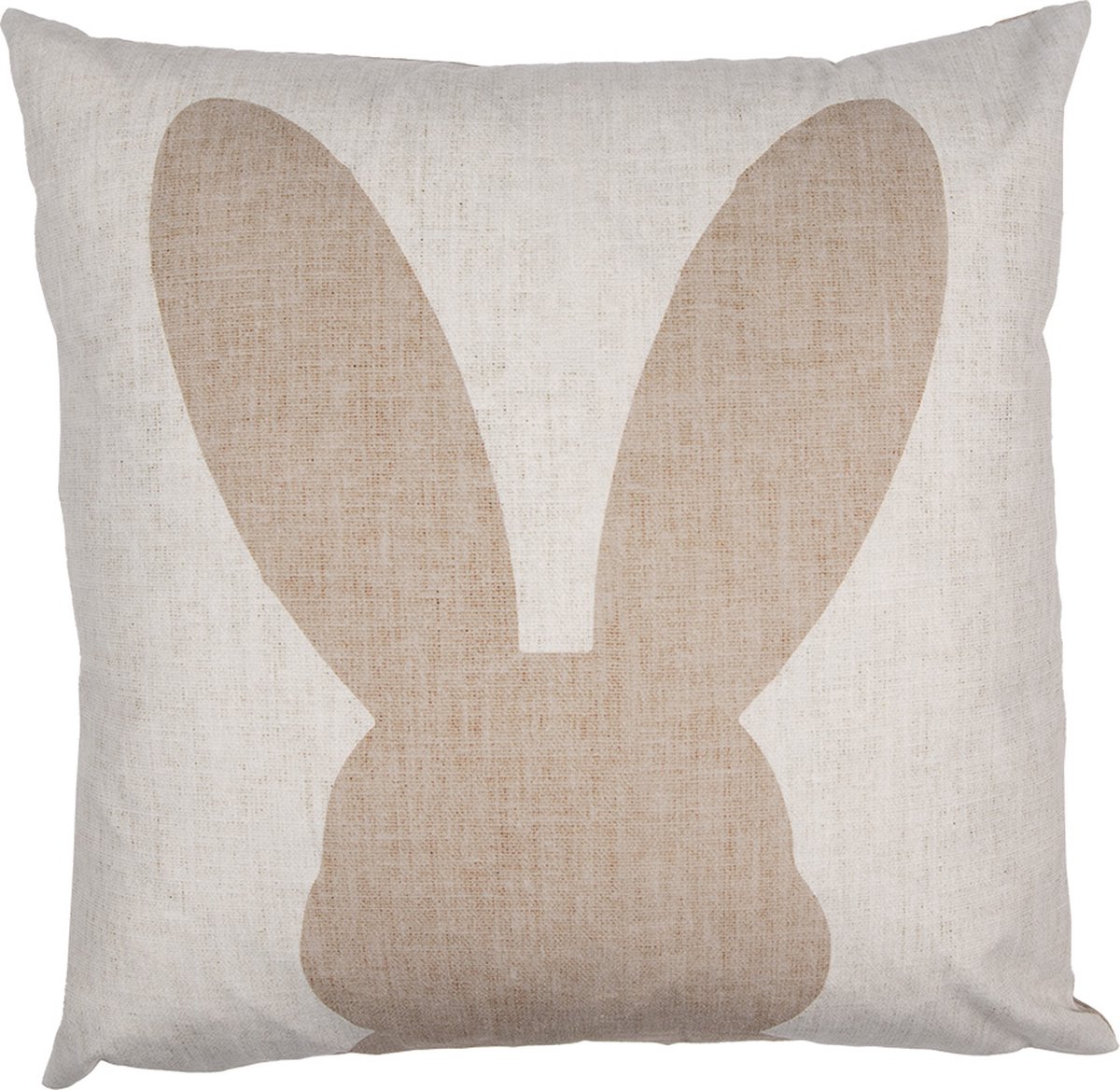 Clayre & Eef Kussenhoes 45x45 cm Beige Polyester Konijn