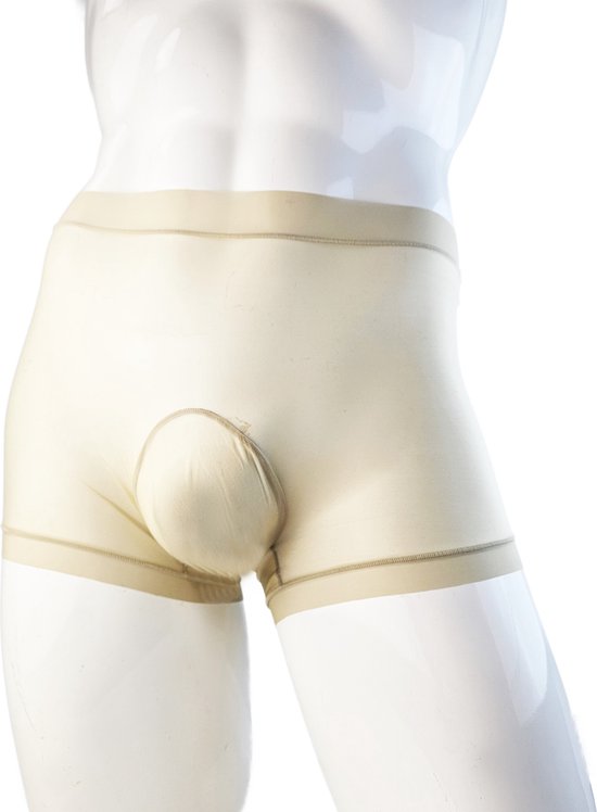BamBella® - Boxer long - Taille S/M - tissu culotte - Sous-vêtements maille fine dentelle marron