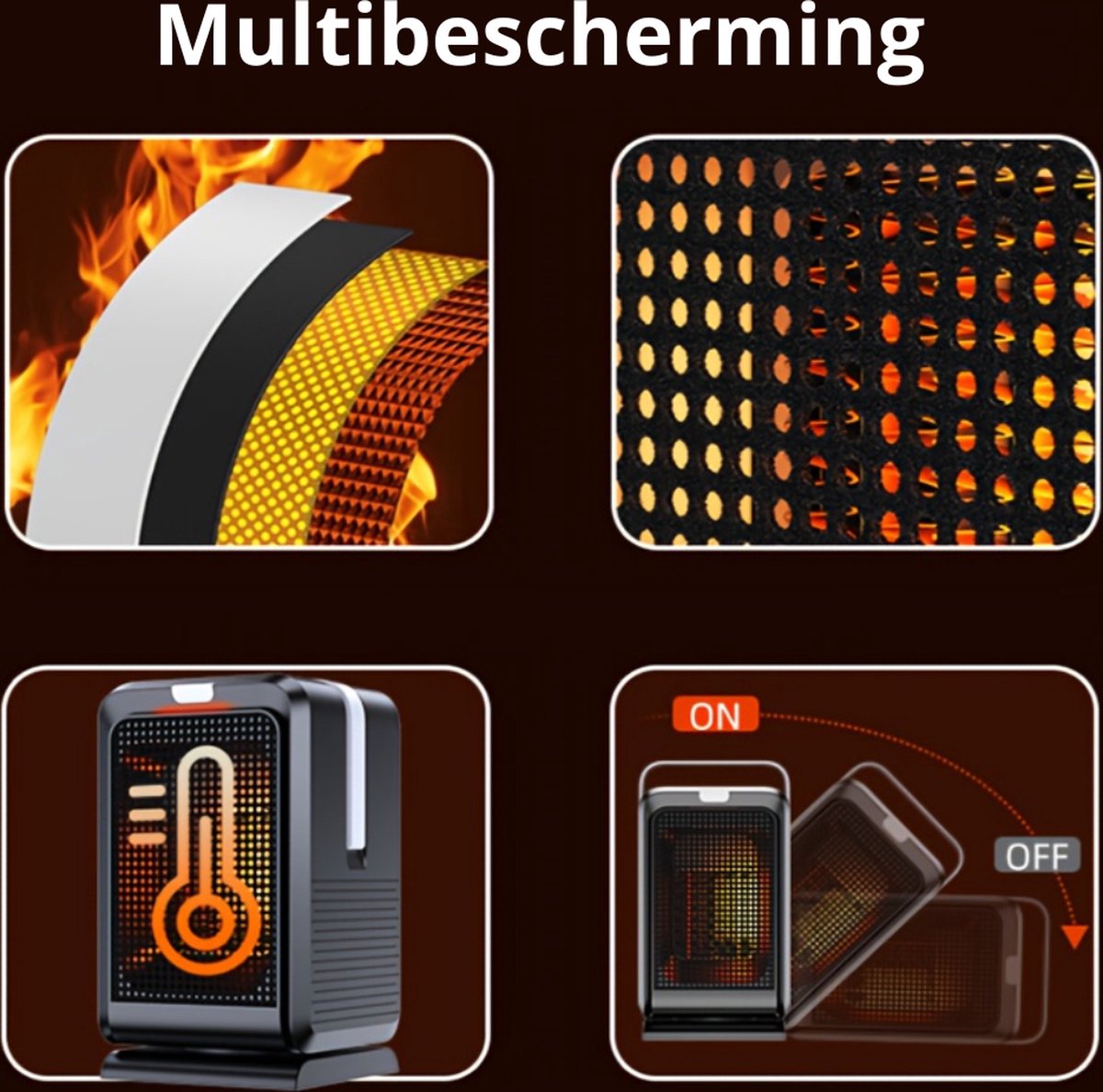 Nivard Elektrische Kachel - Haard - Heater - Mini Kachel - Luchtblazer - Wit – foto 5