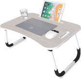 Laptoptafel voor bed, opvouwbare bedtafel,Laptoptafel for your bed, inklapbare laptoptafel - ontbijttafel met inklapbare poten 60x40x26cm