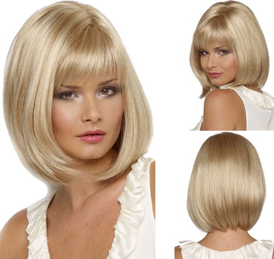 Top Kwaliteit Damespruik – Pruiken Dames - Hair Wig – Haarstuk – Wasbaar – Kambaar – Dames Haar – Kort – Blond - Dailysupplies