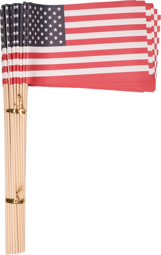 Zwaaivlaggetjes - Amerikaanse vlag - 50 stuks - Amerika - USA