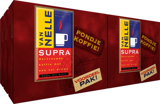 Foto: Van nelle supra filterkoffie intensiteit 5 9 12 x 250 gram