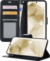 Hoesje Geschikt voor Samsung A55 Hoesje Book Case Hoes Wallet Cover - Hoes Geschikt voor Samsung Galaxy A55 Hoesje Bookcase Hoes - Zwart