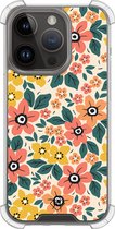 Casimoda® hoesje - Geschikt voor iPhone 13 Pro - Blossom - Shockproof case - Extra sterk - TPU/polycarbonaat - Multi, Transparant