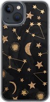 Casimoda® hoesje - Geschikt voor iPhone 13 Mini - Counting The Stars - 2-in-1 case - Schokbestendig - Sterren - Verhoogde randen - Zwart, Transparant