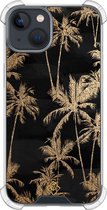 Casimoda® hoesje - Geschikt voor iPhone 13 Mini - Palmbomen - Shockproof case - Extra sterk - TPU/polycarbonaat - Zwart, Transparant