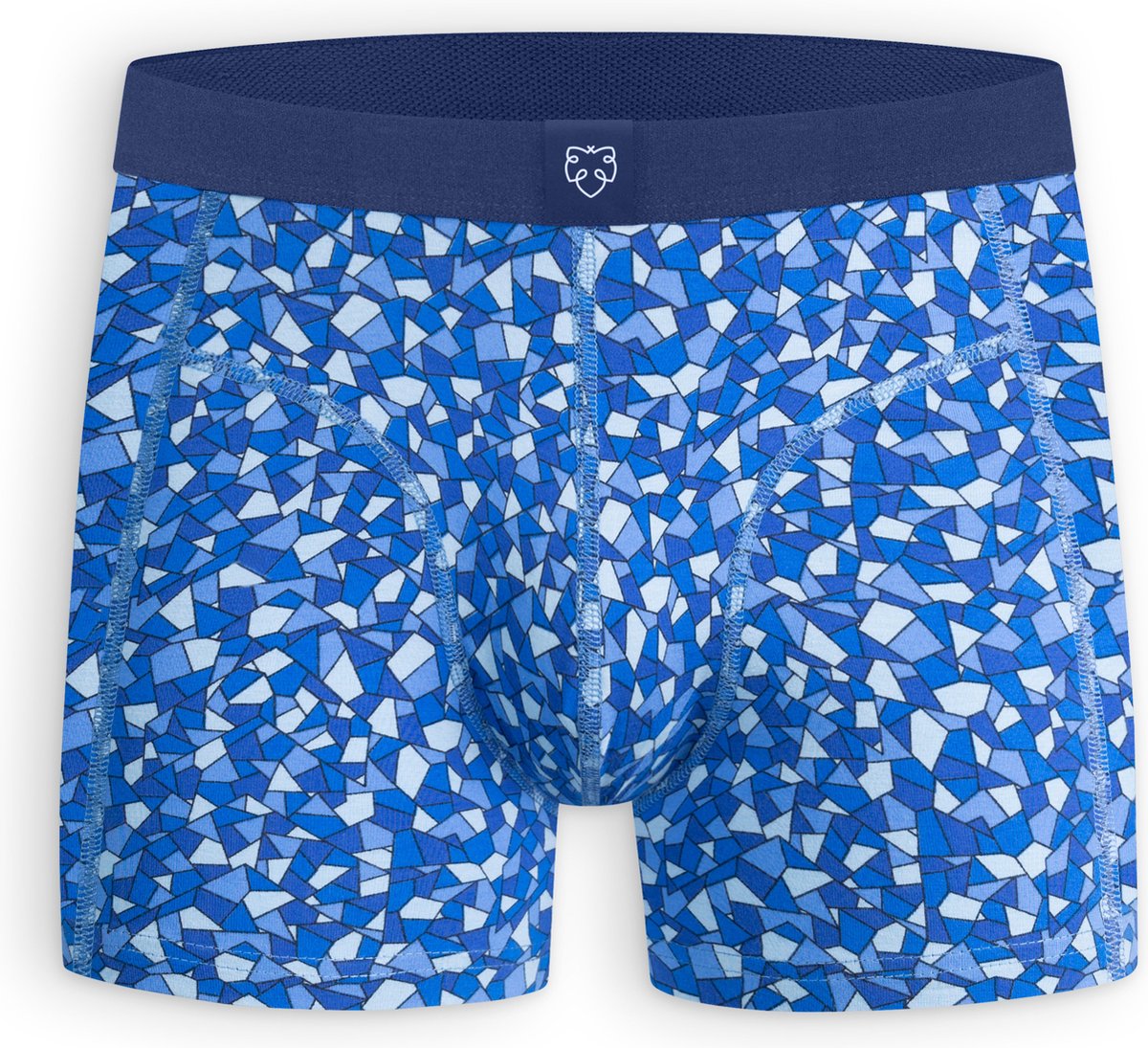 A-dam Messy Mosaic - Boxershort - Duurzaam - Katoen - Onderbroek - Ondergoed - Heren - Blauw - S