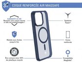Bigben Connected, AIR FROST MagSafe versterkte hoes Geschikt voor Apple iPhone 15 Pro Max, Marineblauw