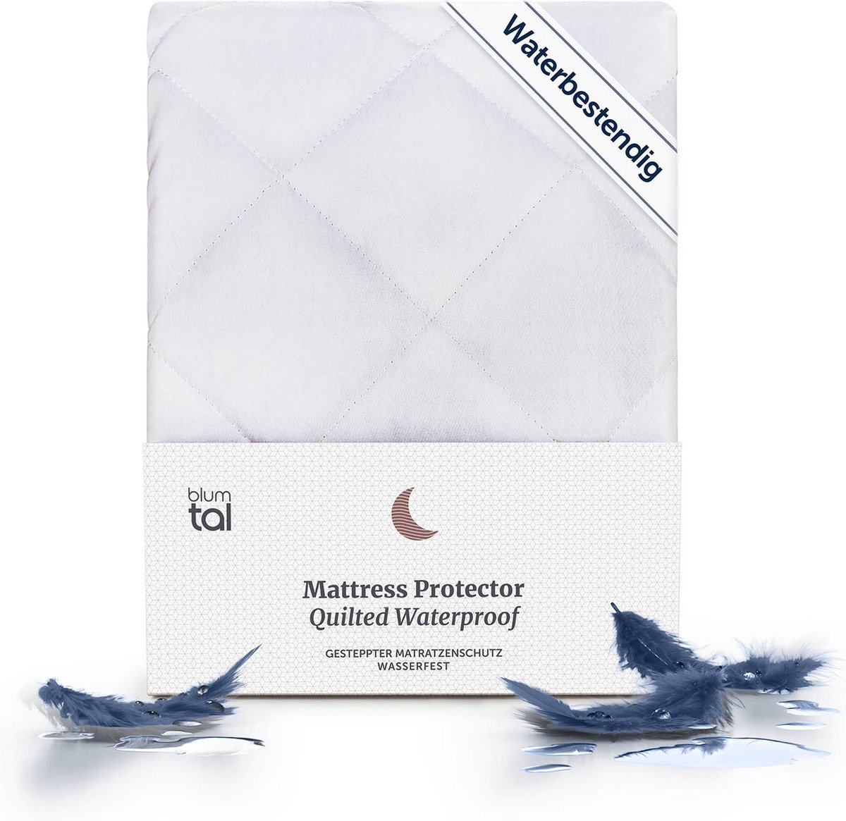 Blumtal Matrasbeschermer Gewatteerd - Waterdicht - 150 x 200 x 30 cm - Oeko-Tex gecertificeerd - Anti-allergeen - Waterbestendig - Ademend Wit