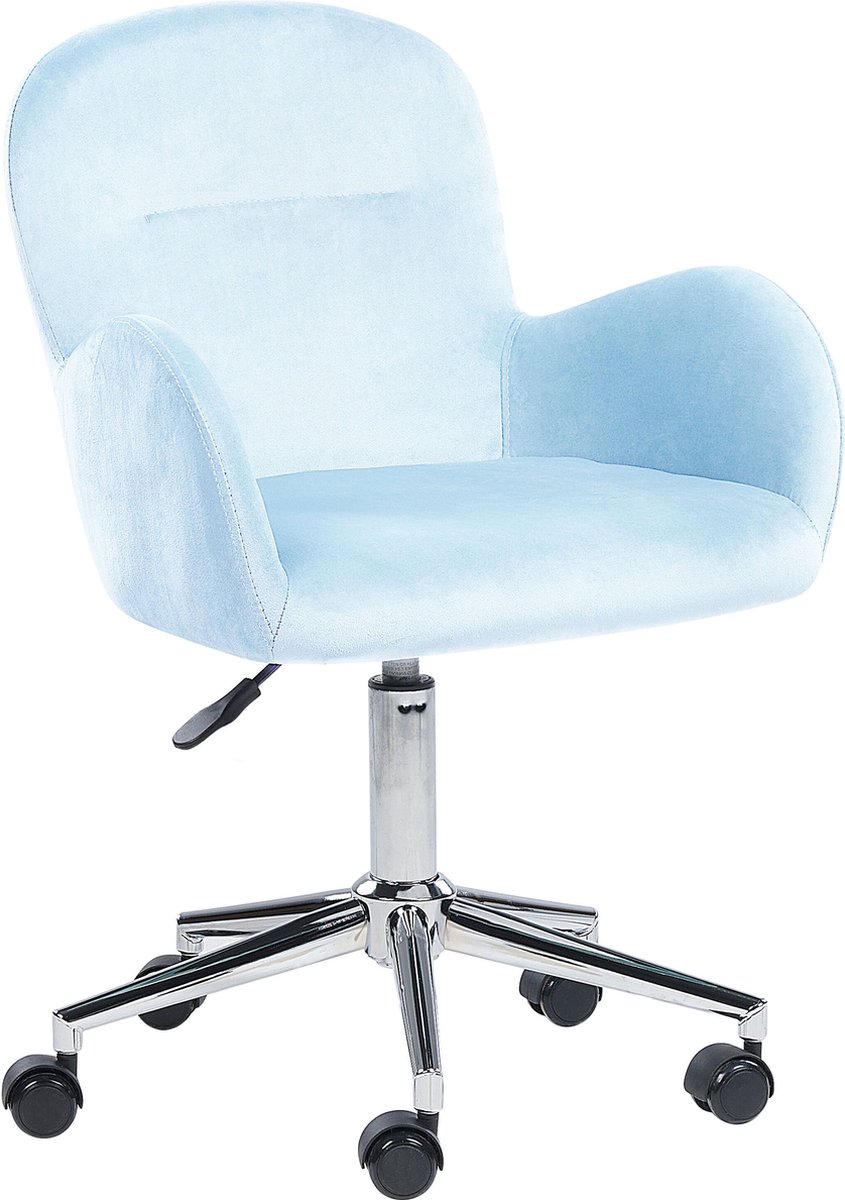 PRIDDY - Bureaustoel - Blauw - Fluweel