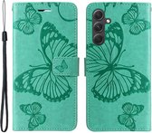 Coverup Butterfly Book Case - Convient pour Samsung Galaxy A55 Case - Vert