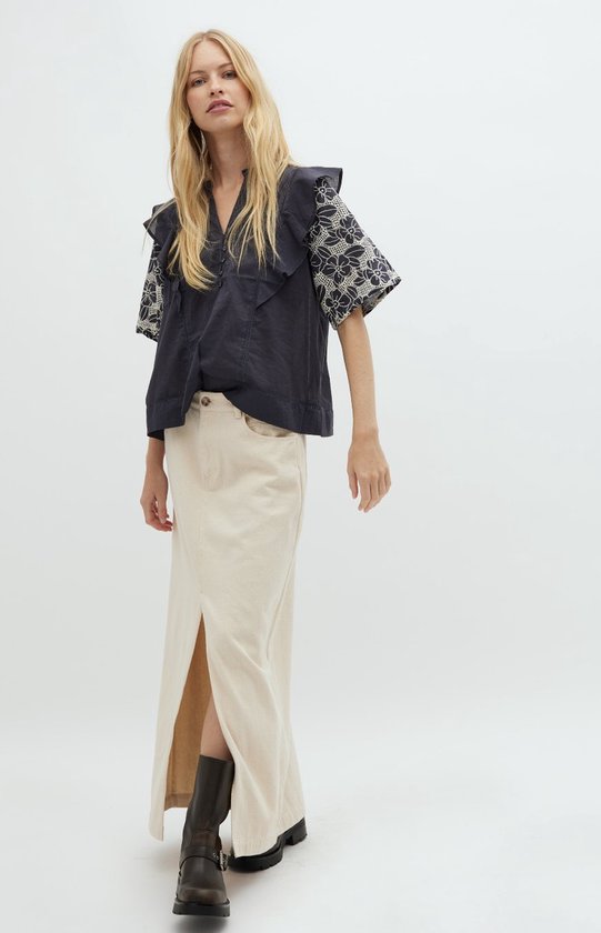 MUNAFIE Rokken voor dames, lange rok met split, buikdans, chiffon
