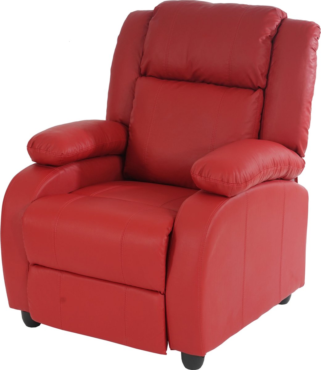 MCW TV fauteuil fauteuil Lincoln, kunstleer ~ rood