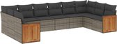 vidaXL - 10-delige - Loungeset - met - kussens - poly - rattan - grijs