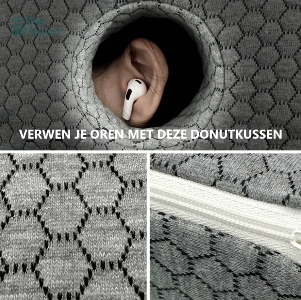 Piercingkussen | Verlicht Oorpijn | Oorkussen voor Zijslapers | Verstelbare Vulling | Donut Kussen voor Oor | Vermindert Oordruk | Kussen met Oorgat | CNH Oorkussen | Oorbelkussen