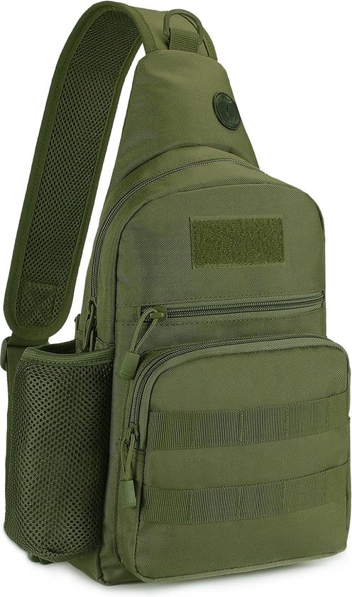 Tactische borsttas, militaire schoudertas, tactische borst sling pack, Molle legercrossbody bag, militaire schoudertas, mini-rugzak met enkele riem, rugzak voor reizen, wandelen, kamperen