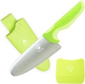 Couteau pour enfants à partir de 3 ans, couteau de cuisine pour enfants, acier inoxydable, lame arrondie, adapté aux enfants, couteau pour enfants à couper (vert)