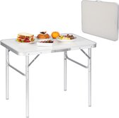 Table de camping ElixPro - Table de jardin - 80x60x70 cm - Table pliante en aluminium - Poignée incluse - Wit