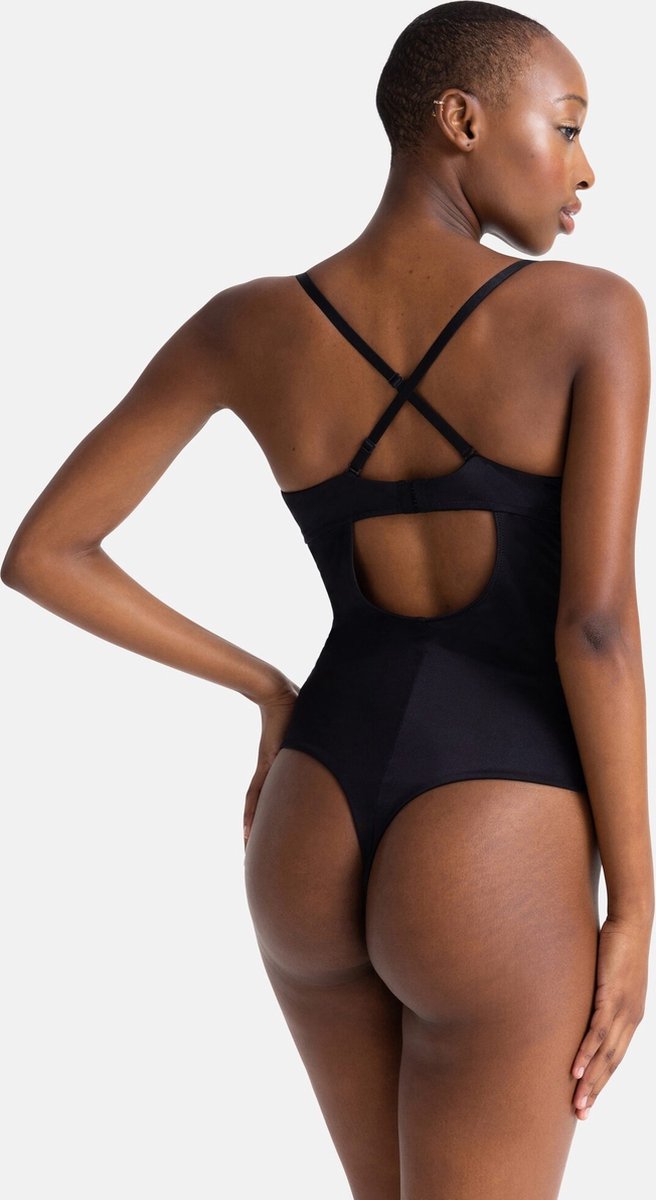 Dorina Corrigerende Body - Dames body - Naadloos - Sublime Sculpt - Licht voorgevormde cups - Verstelbare bandjes - 75E - Zwart