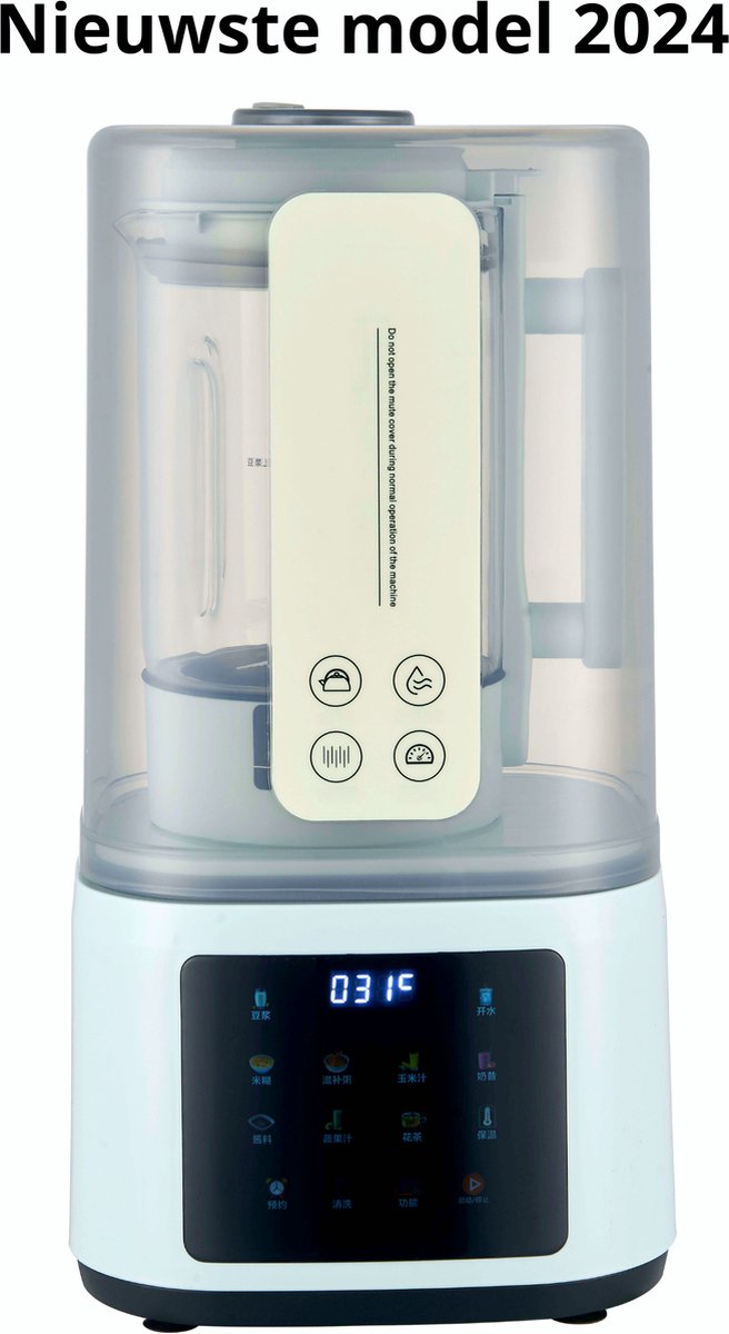 Geluidsarme Soepmaker met multi functies en hoog borosilicaatglas Soupmaker Blender met verwarmingsfunctie Smoothie Juicer Juice Maker Babyvoeding Milkshake Machine 1 65 liter