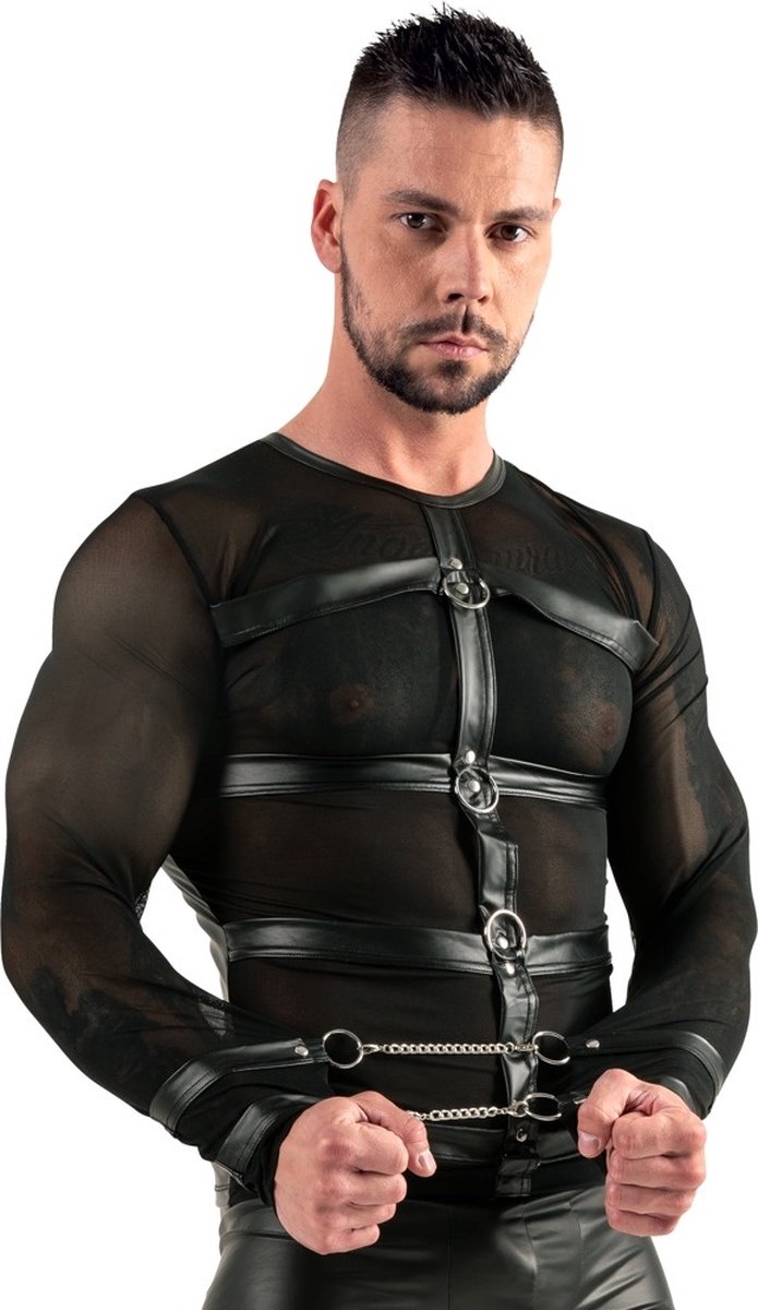 Goedkoopste Bondage Harnas Mesh Shirt voor Mannen