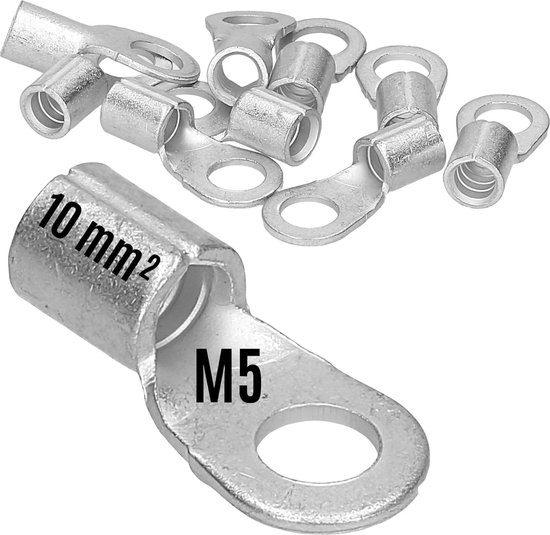 Lot 10 Cosses Tubulaires 25 Mm² M5 – Sans Trou De Vision – Cuivre Étanche – Fabriqué En Allemagne Kalitec