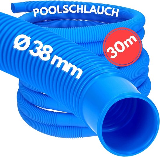 HAF® Hoogwaardige zwembadslang 38mm zwart 9 meter voor tuin & zwembad | zonne-slang incl. 2 x roestvrij stalen slangklemmen | zwembadslang | pompslang - kwaliteit: Made in Germany