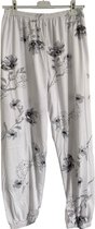 FINE WOMAN® Pyjama Broek met elastische bies 716 L 40-42 wit/grijs