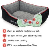 Thermal Box Bed - Warme Hondenmand voor Koude Dagen met Superzachte Fleece hoes - S/M/L/XL in Grijs of Zwart - Kleur: Grijs, Maat: Small