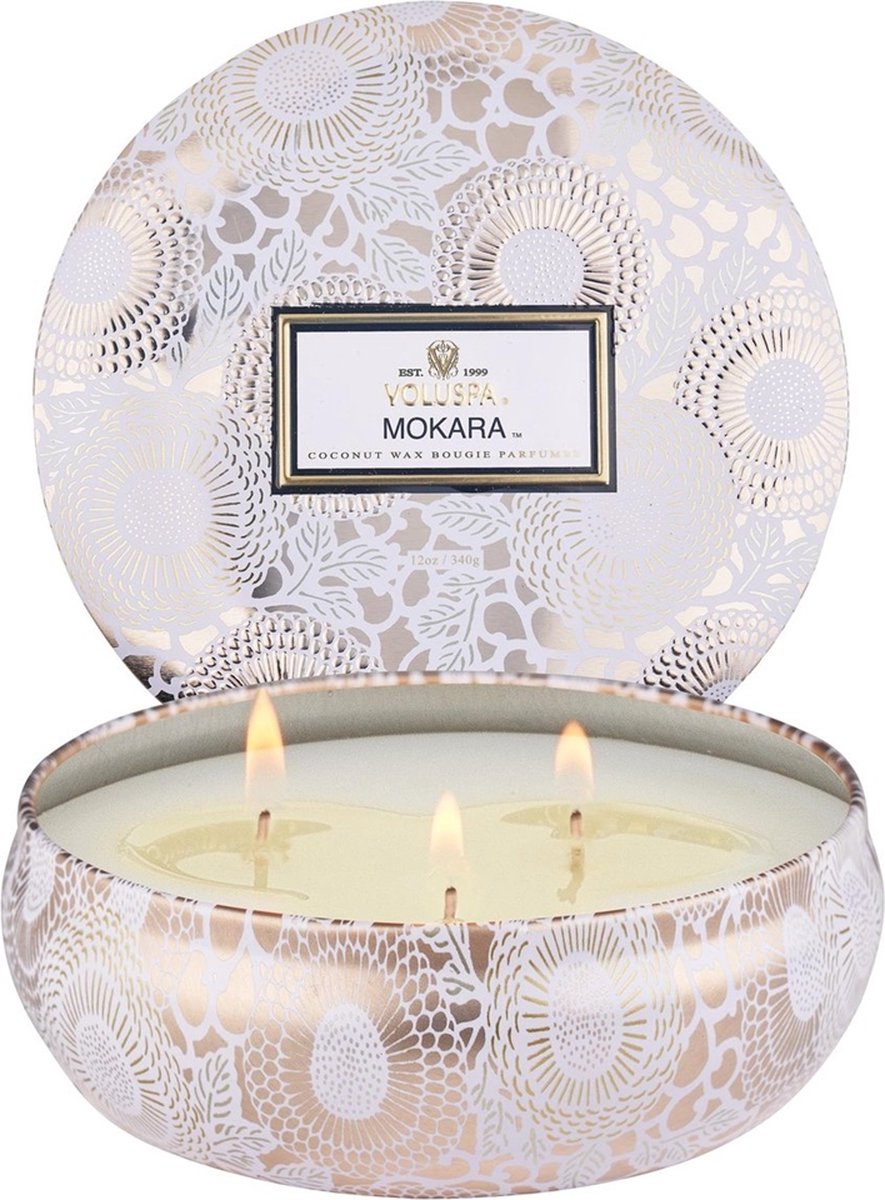Voluspa 3 Wick - Geurkaars - 340gr - Mokara