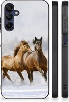 TPU Back Cover Geschikt voor Samsung Galaxy A15 Smartphone Hoesje met Zwarte rand Paarden
