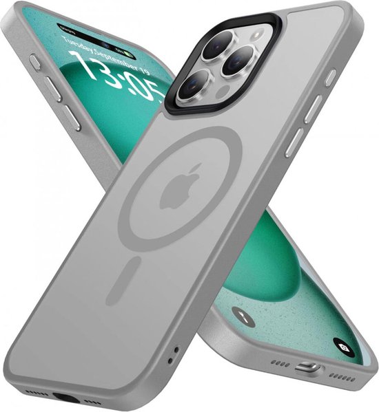 Coque IPhone 15 Pro Magnétique Grise, Compatible MagSafe, Neuve