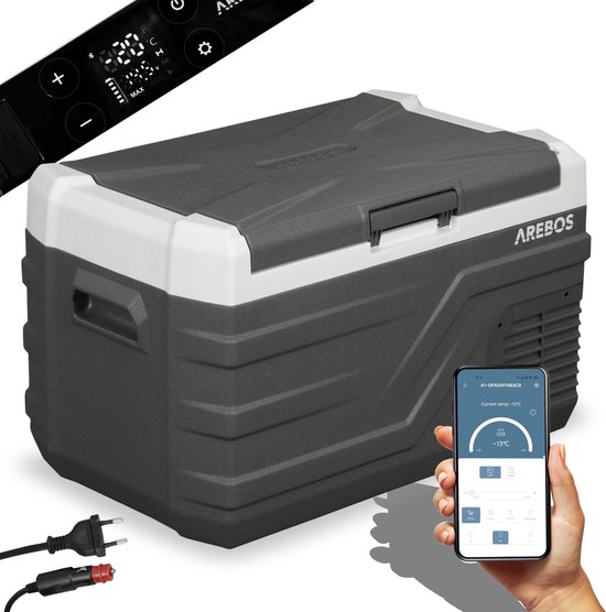 AREBOS Compressor koelbox 26L elektrische auto koelkast APP vriesbox camping