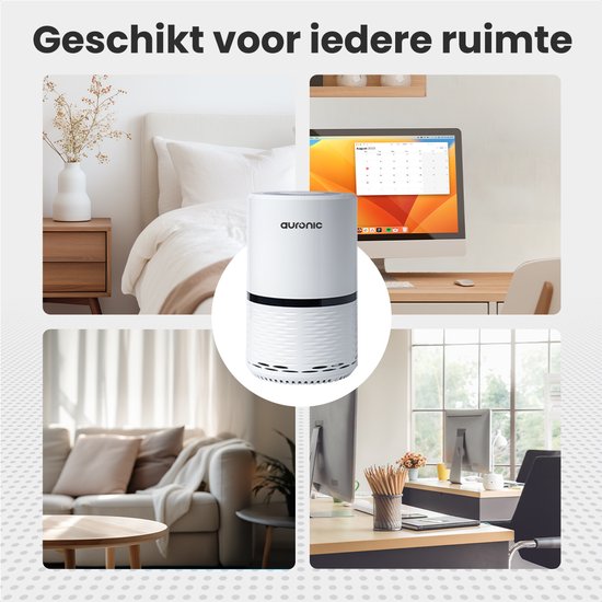 Auronic Luchtreiniger - 12 m² - Air Purifier met HEPA Filter - Verwijdert 99,97% - 25W - 3 Standen - Wit